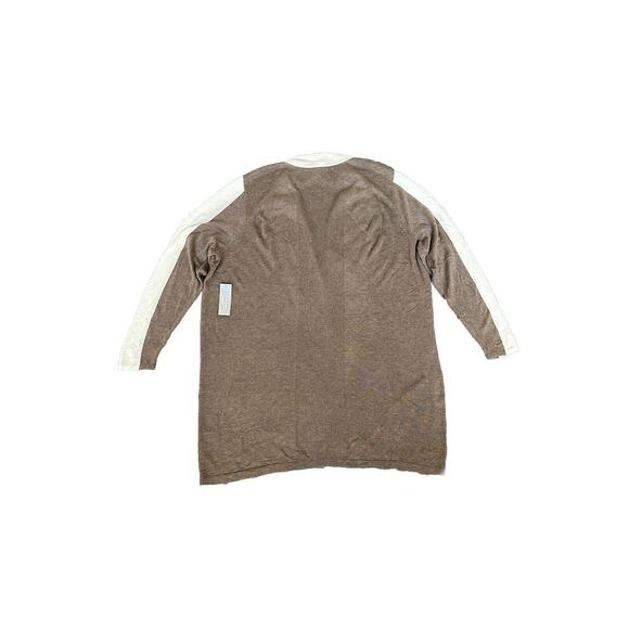 Avenue VIP Knits Open Front Long Sleeve Cardigan Sweater Women’s 18/20 Tan NWT - Picture 6 of 8